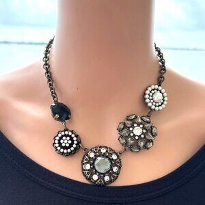 Lia Sophia Curio Necklace Antique Inspired Rhinestone Adjustable Length